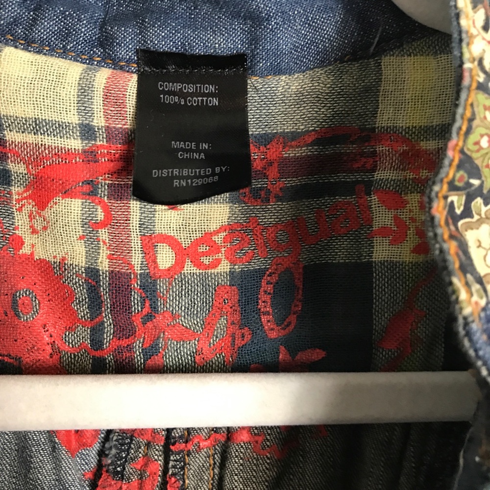 Desigual Patchwork Embroidered Tunic Top-Denim-Eu… - image 4